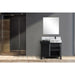 Lexora Zilara 36" - Black and Grey Vanity (Options: Castle Grey Marble Top, White Square Sink, Cascata Nera Matte Black Faucet Set, and 30" Frameless Mirror) - Lexora - Ambient Home