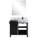 Lexora Zilara 36" - Black and Grey Vanity (Options: Castle Grey Marble Top, White Square Sink, Cascata Nera Matte Black Faucet Set, and 30" Frameless Mirror) - Lexora - Ambient Home