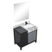 Lexora Zilara 36" - Black and Grey Vanity (Options: Castle Grey Marble Top, White Square Sink, Cascata Nera Matte Black Faucet Set, and 30" Frameless Mirror) - Lexora - Ambient Home