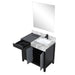 Lexora Zilara 36" - Black and Grey Vanity (Options: Castle Grey Marble Top, White Square Sink, Cascata Nera Matte Black Faucet Set, and 30" Frameless Mirror) - Lexora - Ambient Home