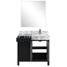 Lexora Zilara 36" - Black and Grey Vanity (Options: Castle Grey Marble Top, White Square Sink, Monte Chrome Faucet Set, and 30" Frameless Mirror) - Lexora - Ambient Home