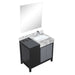 Lexora Zilara 36" - Black and Grey Vanity (Options: Castle Grey Marble Top, White Square Sink, Monte Chrome Faucet Set, and 30" Frameless Mirror) - Lexora - Ambient Home