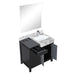 Lexora Zilara 36" - Black and Grey Vanity (Options: Castle Grey Marble Top, White Square Sink, Monte Chrome Faucet Set, and 30" Frameless Mirror) - Lexora - Ambient Home