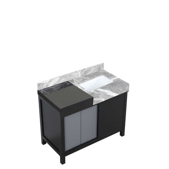 Lexora Zilara 42" - Black and Grey Vanity (Options: Castle Grey Marble Top, and White Square Sink) - Lexora - Ambient Home