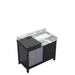 Lexora Zilara 42" - Black and Grey Vanity (Options: Castle Grey Marble Top, and White Square Sink) - Lexora - Ambient Home