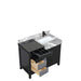 Lexora Zilara 42" - Black and Grey Vanity (Options: Castle Grey Marble Top, White Square Sink, and Cascata Nera Matte Black Faucet) - Lexora - Ambient Home