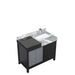 Lexora Zilara 42" - Black and Grey Vanity (Options: Castle Grey Marble Top, White Square Sink, and Monte Chrome Faucet) - Lexora - Ambient Home