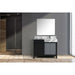 Lexora Zilara 42" - Black and Grey Vanity (Options: Castle Grey Marble Top, White Square Sink, Balzani Gun Metal Faucet Set, and 34" Frameless Mirror) - Lexora - Ambient Home