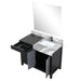 Lexora Zilara 42" - Black and Grey Vanity (Options: Castle Grey Marble Top, White Square Sink, Balzani Gun Metal Faucet Set, and 34" Frameless Mirror) - Lexora - Ambient Home