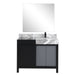 Lexora Zilara 42" - Black and Grey Vanity (Options: Castle Grey Marble Top, White Square Sink, Cascata Nera Matte Black Faucet Set, and 34" Frameless Mirror) - Lexora - Ambient Home