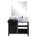 Lexora Zilara 42" - Black and Grey Vanity (Options: Castle Grey Marble Top, White Square Sink, Monte Chrome Faucet Set, and 34" Frameless Mirror) - Lexora - Ambient Home