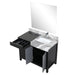 Lexora Zilara 42" - Black and Grey Vanity (Options: Castle Grey Marble Top, White Square Sink, Monte Chrome Faucet Set, and 34" Frameless Mirror) - Lexora - Ambient Home