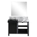 Lexora Zilara 42" - Black and Grey Vanity (Options: Castle Grey Marble Top, White Square Sink, and 34" Frameless Mirror) - Lexora - Ambient Home