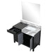 Lexora Zilara 42" - Black and Grey Vanity (Options: Castle Grey Marble Top, White Square Sink, and 34" Frameless Mirror) - Lexora - Ambient Home