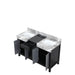 Lexora Zilara 55" - Black and Grey Double Vanity (Options: Castle Grey Marble Tops, and White Square Sinks) - Lexora - Ambient Home