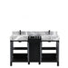 Lexora Zilara 55" - Black and Grey Double Vanity (Options: Castle Grey Marble Tops, White Square Sinks, and Balzani Gun Metal Faucet Set) - Lexora - Ambient Home