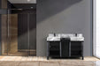 Lexora Zilara 55" - Black and Grey Double Vanity (Options: Castle Grey Marble Tops, White Square Sinks, and Cascata Nera Matte Black Faucet Set) - Lexora - Ambient Home
