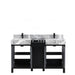 Lexora Zilara 55" - Black and Grey Double Vanity (Options: Castle Grey Marble Tops, White Square Sinks, and Cascata Nera Matte Black Faucet Set) - Lexora - Ambient Home