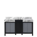 Lexora Zilara 60" - Black and Grey Double Vanity (Options: Castle Grey Marble Tops, and White Square Sinks) - Lexora - Ambient Home