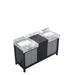 Lexora Zilara 60" - Black and Grey Double Vanity (Options: Castle Grey Marble Tops, and White Square Sinks) - Lexora - Ambient Home