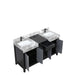 Lexora Zilara 60" - Black and Grey Double Vanity (Options: Castle Grey Marble Tops, White Square Sinks, and Balzani Gun Metal Faucet Set) - Lexora - Ambient Home