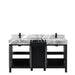 Lexora Zilara 60" - Black and Grey Double Vanity (Options: Castle Grey Marble Tops, White Square Sinks, and Cascata Nera Matte Black Faucet Set) - Lexora - Ambient Home
