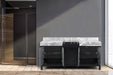 Lexora Zilara 72" - Black and Grey Double Vanity (Options: Castle Grey Marble Tops, and White Square Sinks) - Lexora - Ambient Home