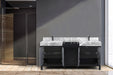 Lexora Zilara 72" - Black and Grey Double Vanity (Options: Castle Grey Marble Tops, White Square Sinks, and Balzani Gun Metal Faucet Set) - Lexora - Ambient Home