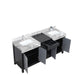 Lexora Zilara 72" - Black and Grey Double Vanity (Options: Castle Grey Marble Tops, White Square Sinks, and Monte Chrome Faucet Set) - Lexora - Ambient Home