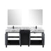 Lexora Zilara 72" - Black and Grey Double Vanity (Options: Castle Grey Marble Tops, White Square Sinks, Cascata Nera Matte Black Faucet Set, and 28" Frameless Mirrors) - Lexora - Ambient Home