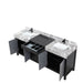 Lexora Zilara 80" - Black and Grey Double Vanity (Options: Castle Grey Marble Tops, White Square Sinks, and Cascata Nera Matte Black Faucet Set) - Lexora - Ambient Home