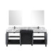 Lexora Zilara 80" - Black and Grey Double Vanity (Options: Castle Grey Marble Tops, White Square Sinks, Balzani Gun Metal Faucet Set, and 30" Frameless Mirrors) - Lexora - Ambient Home