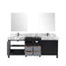 Lexora Zilara 80" - Black and Grey Double Vanity (Options: Castle Grey Marble Tops, White Square Sinks, Balzani Gun Metal Faucet Set, and 30" Frameless Mirrors) - Lexora - Ambient Home