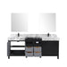 Lexora Zilara 80" - Black and Grey Double Vanity (Options: Castle Grey Marble Tops, White Square Sinks, Cascata Nera Matte Black Faucet Set, and 30" Frameless Mirrors) - Lexora - Ambient Home