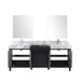 Lexora Zilara 80" - Black and Grey Double Vanity (Options: Castle Grey Marble Tops, White Square Sinks, Monte Chrome Faucet Set, and 30" Frameless Mirrors) - Lexora - Ambient Home