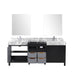 Lexora Zilara 80" - Black and Grey Double Vanity (Options: Castle Grey Marble Tops, White Square Sinks, Monte Chrome Faucet Set, and 30" Frameless Mirrors) - Lexora - Ambient Home