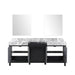 Lexora Zilara 80" - Black and Grey Double Vanity (Options: Castle Grey Marble Tops, White Square Sinks, and 30" Frameless Mirrors) - Lexora - Ambient Home