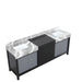 Lexora Zilara 84" - Black and Grey Double Vanity (Options: Castle Grey Marble Tops, and White Square Sinks) - Lexora - Ambient Home