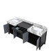 Lexora Zilara 84" - Black and Grey Double Vanity (Options: Castle Grey Marble Tops, and White Square Sinks) - Lexora - Ambient Home