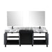 Lexora Zilara 84" - Black and Grey Double Vanity (Options: Castle Grey Marble Tops, White Square Sinks, Cascata Nera Matte Black Faucet Set, and 34" Frameless Mirrors) - Lexora - Ambient Home