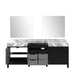 Lexora Zilara 84" - Black and Grey Double Vanity (Options: Castle Grey Marble Tops, White Square Sinks, and 34" Frameless Mirrors) - Lexora - Ambient Home