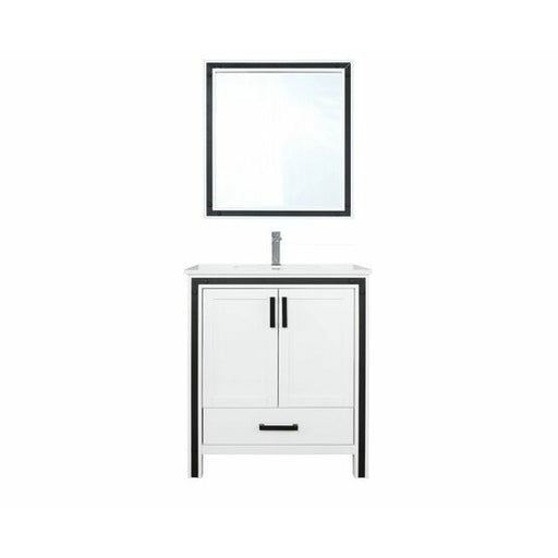 Lexora Ziva 30" - White Single Bathroom Vanity (Options: Cultured Marble Top, White Square Sink and 28" Mirror w/ Faucet) - Lexora - Ambient Home