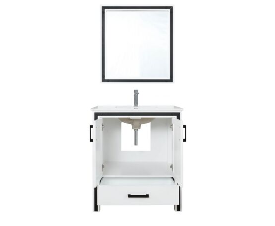 Lexora Ziva 30" - White Single Bathroom Vanity (Options: Cultured Marble Top, White Square Sink and 28" Mirror w/ Faucet) - Lexora - Ambient Home