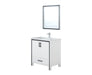 Lexora Ziva 30" - White Single Bathroom Vanity (Options: Cultured Marble Top, White Square Sink and 28" Mirror w/ Faucet) - Lexora - Ambient Home