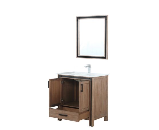 Lexora Ziva 30" - Rustic Barnwood Single Bathroom Vanity (Options: Cultured Marble Top, White Square Sink and 28" Mirror w/ Faucet) - Lexora - Ambient Home