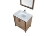 Lexora Ziva 30" - Rustic Barnwood Single Bathroom Vanity (Options: Cultured Marble Top, White Square Sink and 28" Mirror w/ Faucet) - Lexora - Ambient Home