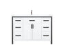 Lexora Ziva 48" - White Single Bathroom  Vanity (Options: Cultured Marble Top, White Square Sink and 34" Mirror w/ Faucet) - Lexora - Ambient Home