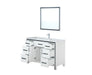 Lexora Ziva 48" - White Single Bathroom  Vanity (Options: Cultured Marble Top, White Square Sink and 34" Mirror w/ Faucet) - Lexora - Ambient Home