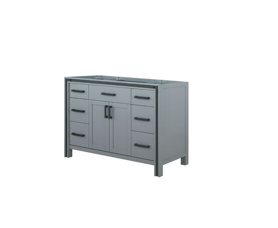 Lexora Ziva 48" - Dark Grey Single Bathroom Vanity (Options: Cultured Marble Top, White Square Sink and 34" Mirror w/ Faucet) - Lexora - Ambient Home