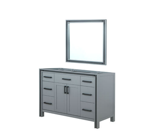 Lexora Ziva 48" - Dark Grey Single Bathroom Vanity (Options: Cultured Marble Top, White Square Sink and 34" Mirror w/ Faucet) - Lexora - Ambient Home